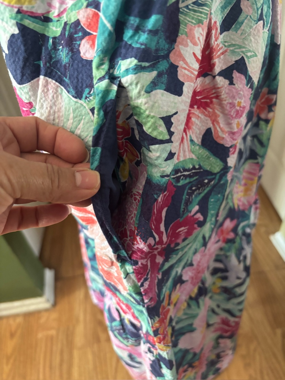 Tommy Bahama Perfectly Paradise Floral Stretch Cotton Midi Dress oversized M - Picture 7 of 12